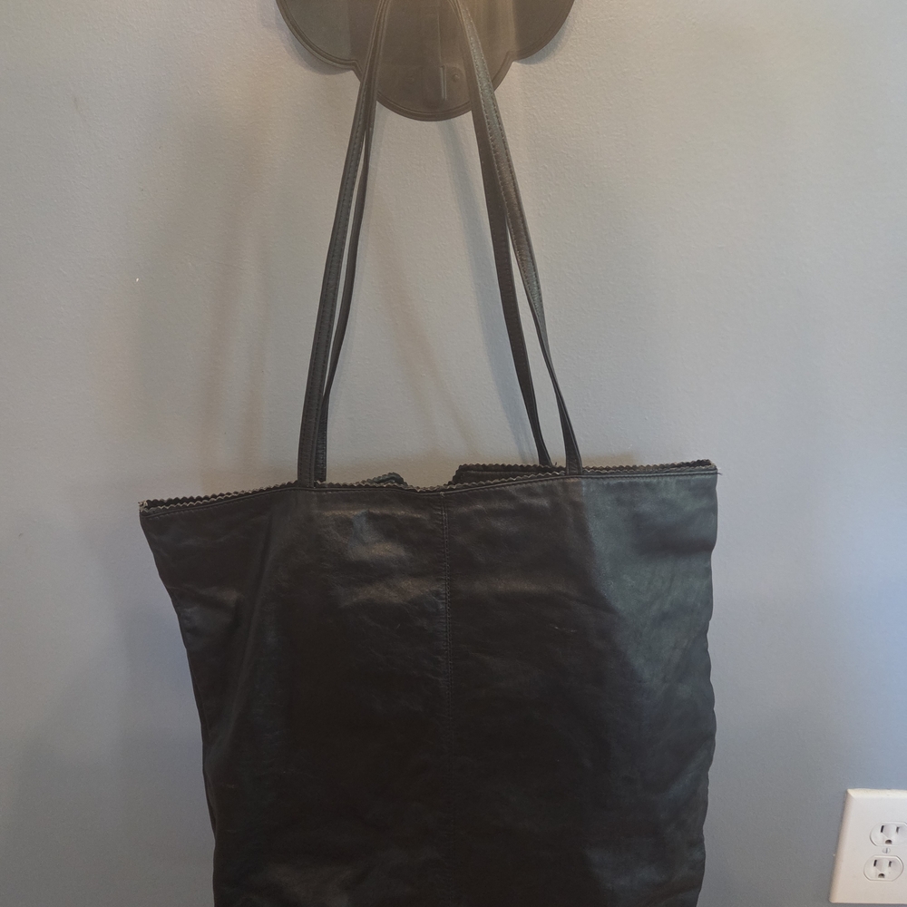 Latico Black Leather Tote Bag